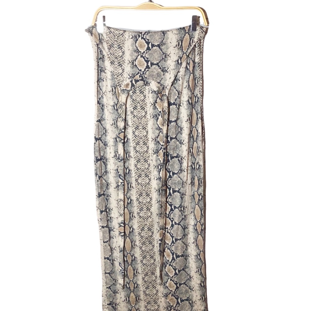 Shape Taupe Snake Print Halterneck Midi Dress - Picture 4 of 9